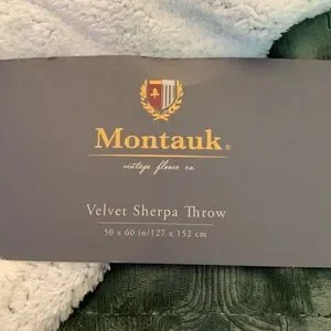 Montauk Bedding Montauk Green Vintage Fleece Co Velvet Sherpa Throw 5x60 Poshmark